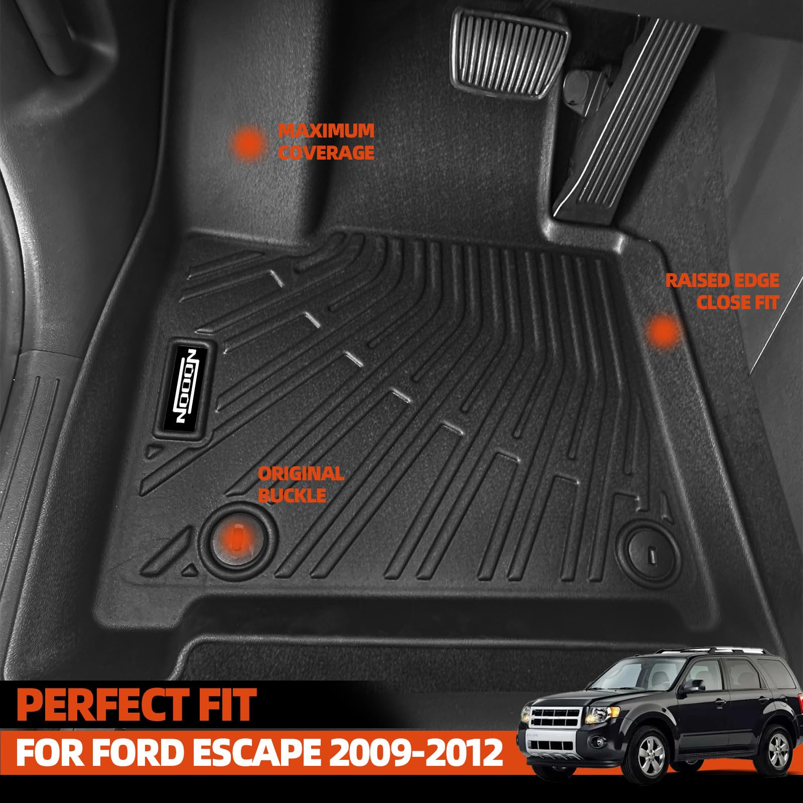 NQOQN All Weather Floor Mats Fit for Ford Escape 2009-2012 for Mazda Tribute Mercury Mariner 2009-2011 Floor Mats — view 2