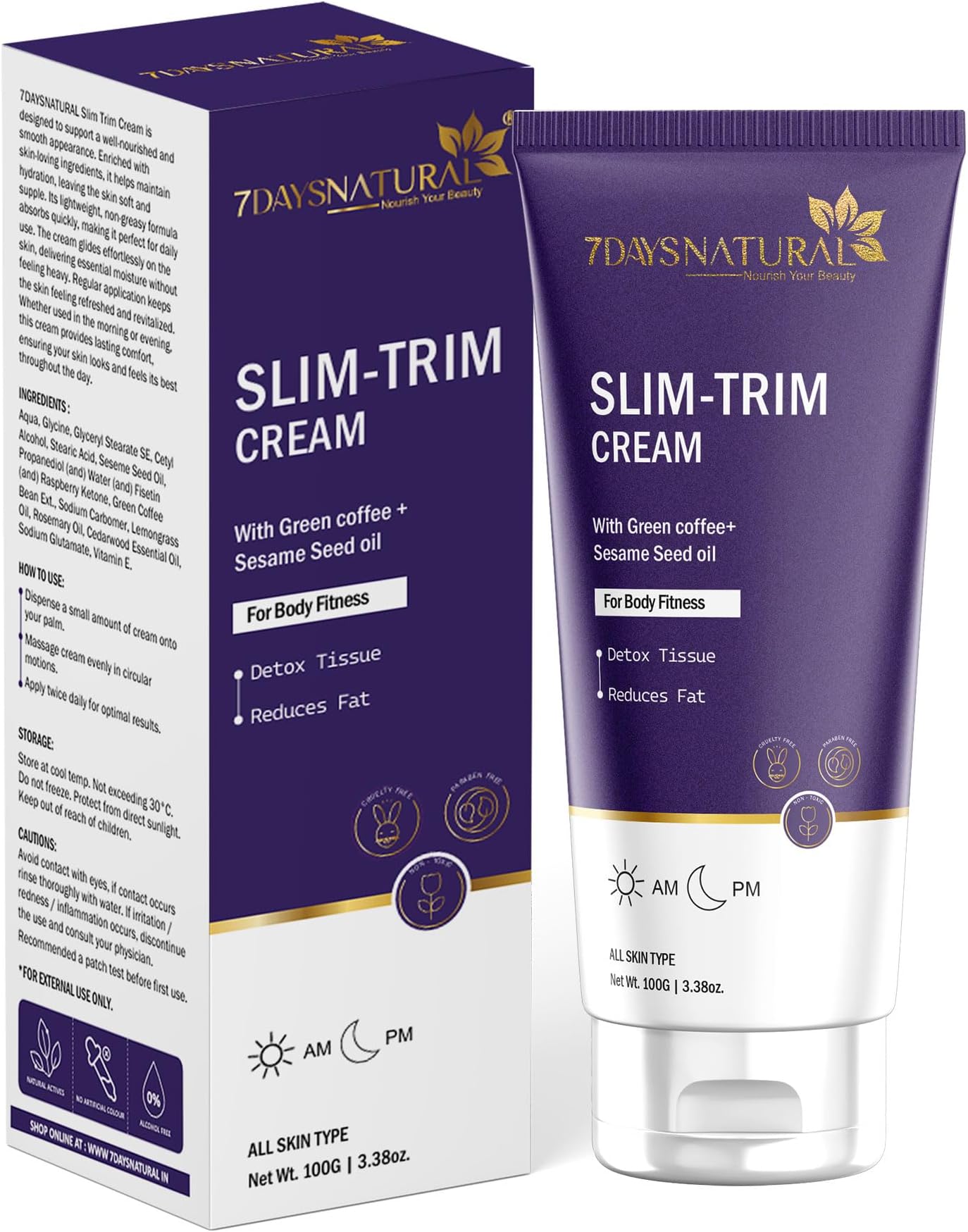 7DAYSNATURAL Body Fit Cream for Men & Women | Weight Management Cream with Nourishing & Firming Formula | Enriched with Natural Ingredients (100g)