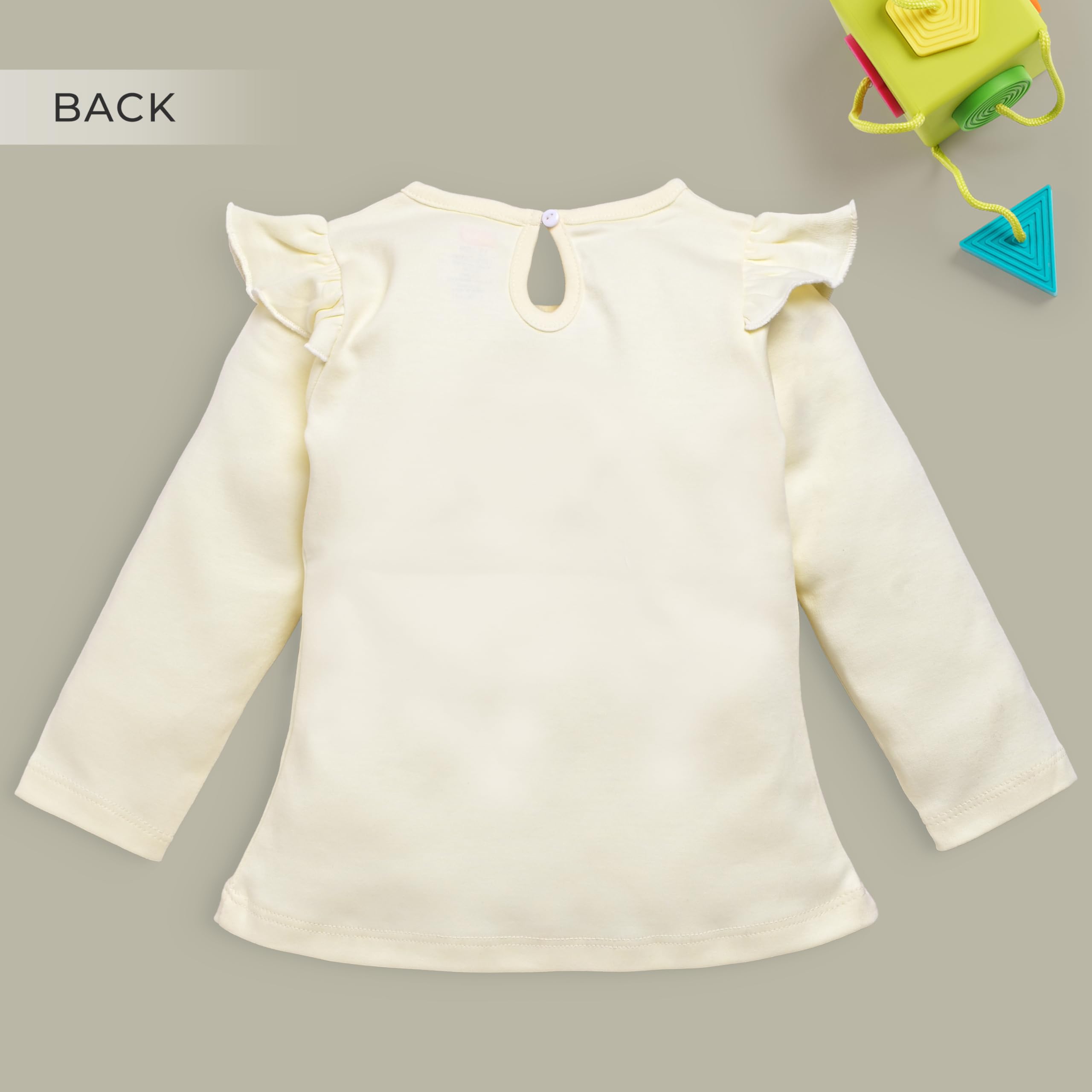 LuvLap Baby Girls 100% Cotton Full Sleeve Girls Top Pack of 2, Off White & Aqua, XXL (18 to 24 Months) 4