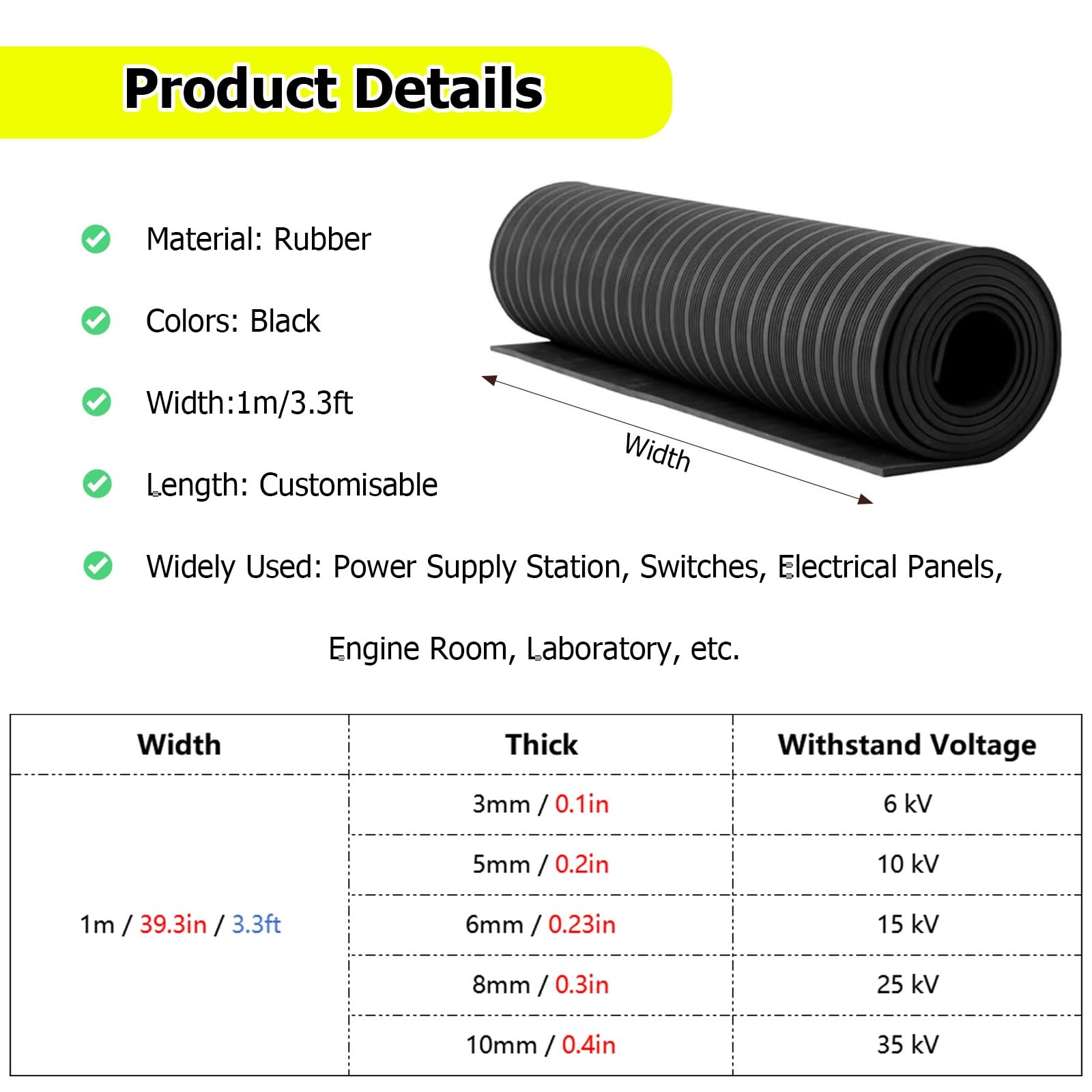 Amazon.co.jp: 絶縁シート 高電圧絶縁ゴムマット, 滑り止め 電気