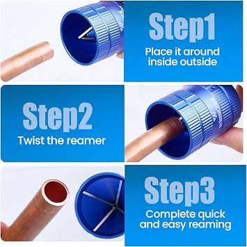 WISSCOOL Inner/Outer Pipe Reamer, 1/4 to 1-5/8, Blue-4 Blades