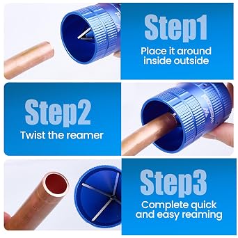 WISSCOOL - Copper PVC Pipe Deburring Tool, Deburring Tool for Cleaning 1/4 to 1-5/8 Pipe, Inner Outer Reamer for Metal PVC PPR Copper Brass