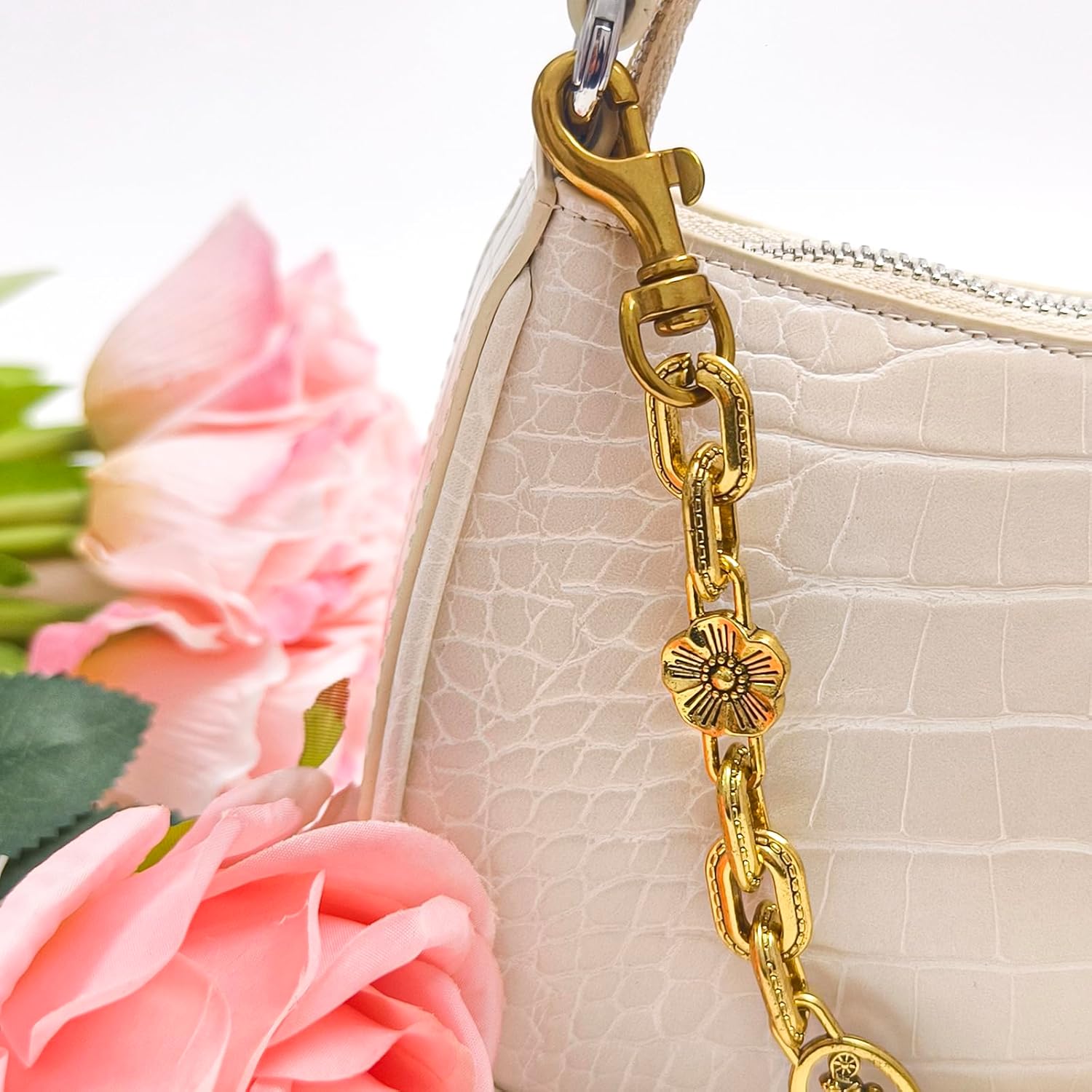 Vintage Gold Bag Charms Purse Extender Chain Floral Cute Wallet Keychain Accessories for Women's Handbags Bags &Jeans - Image 7