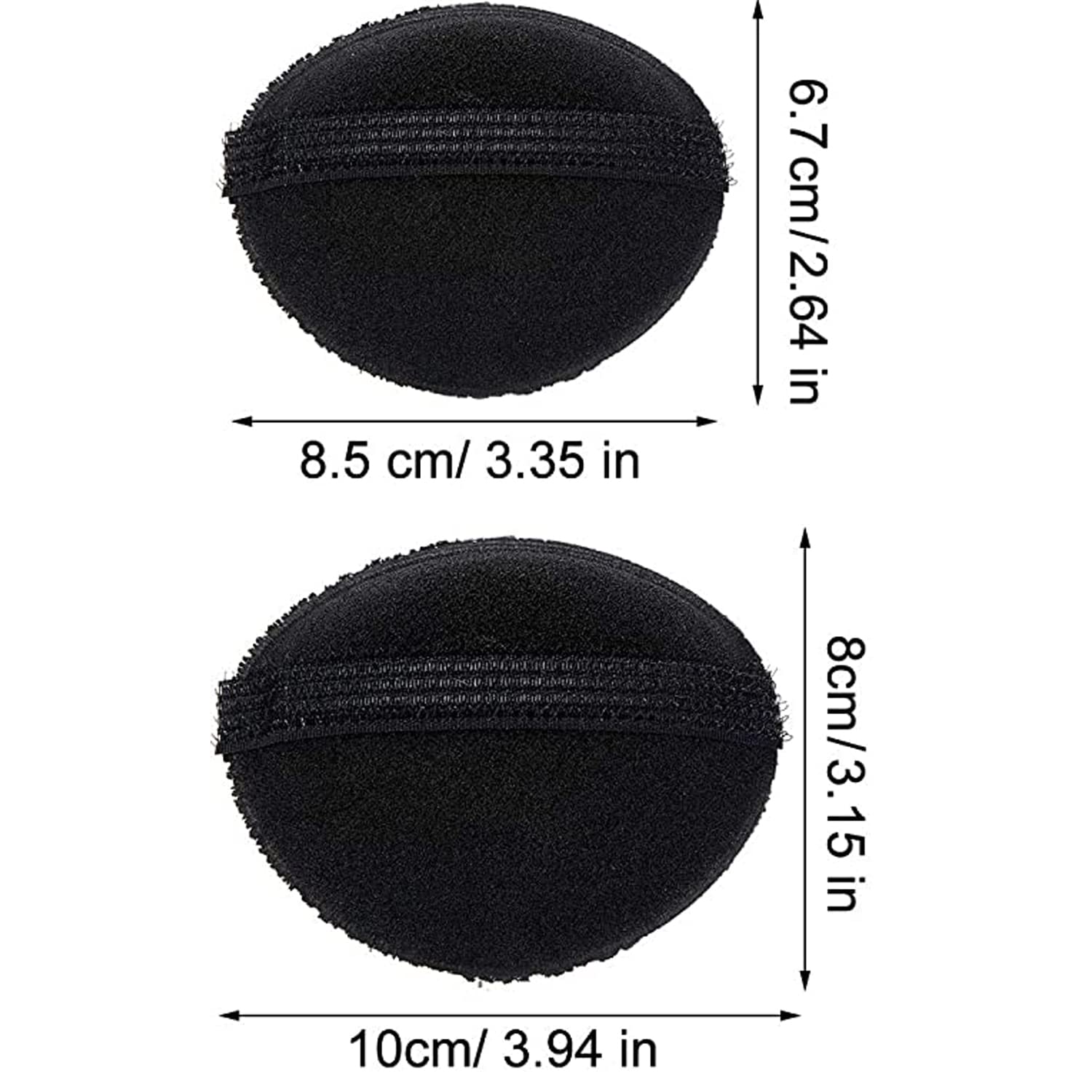 2 Pezzi Set Per Acconciature, Witbicg Invisible Fluffy Hair Clip Ciambella Chignon Piccola Facile Per Capelli Forma Della Testa e Del Viso, Accessori Per Donne e Ragazze (Nero, 2 Dimensioni)