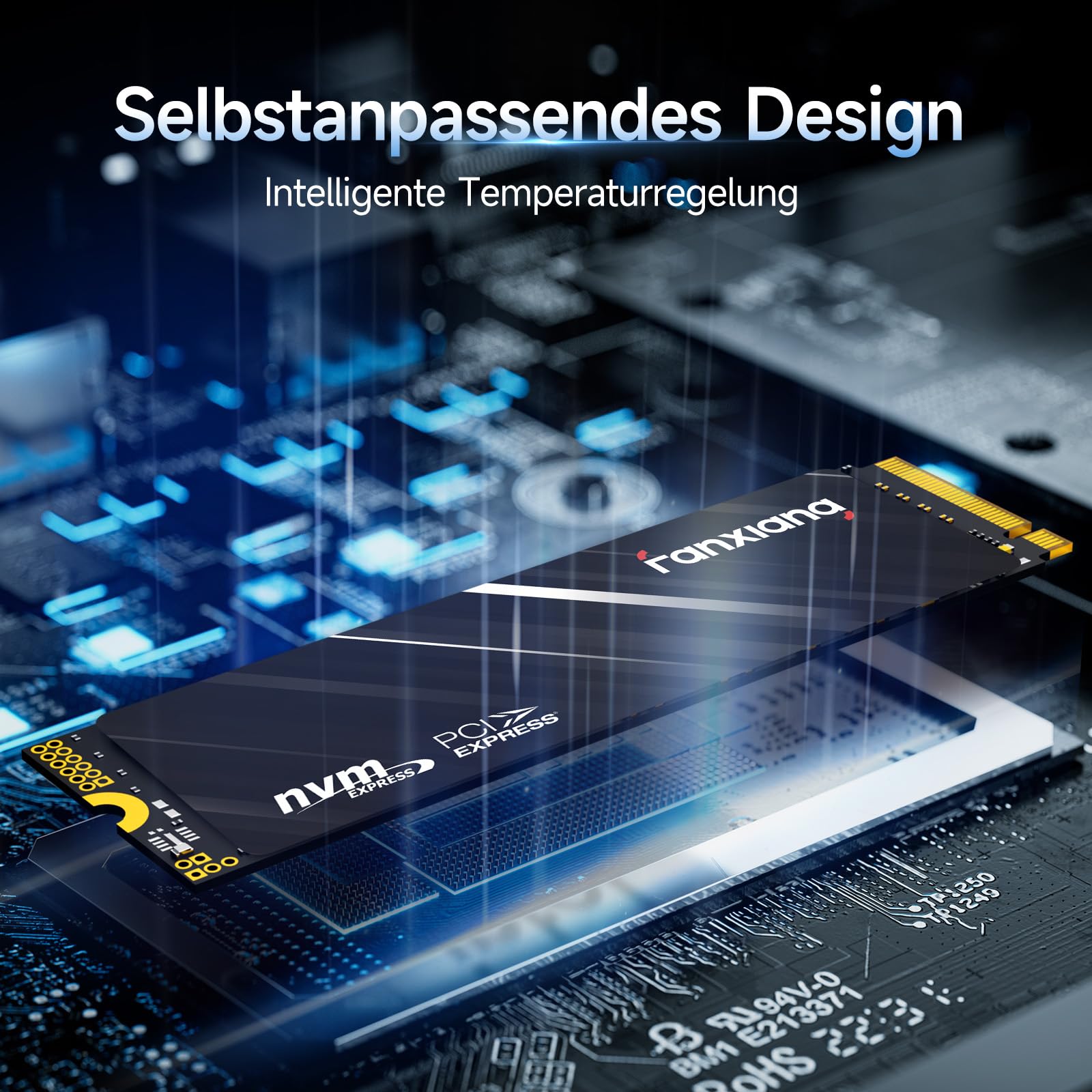 fanxiang S690Q 500GB SSD NVMe M.2 PCIe 4.0x4, Gaming Solid State Laufwerk, 4300 MB/s Lesen Interne SSD, Kompatibel mit Laptops und Desktop, Festplatte für Datenübertragung