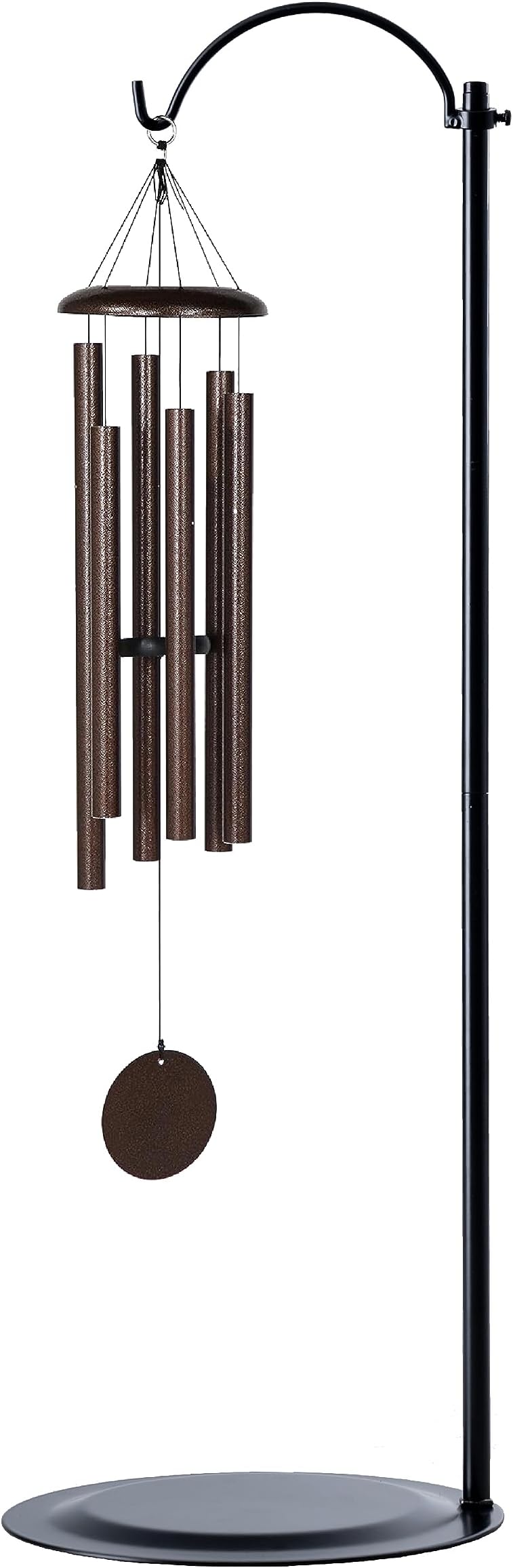 36 Inch Wind Chime Stand for Windchimes Lantern Hummingbird Feeder Solar Light Home Tabletop Black 1 Pcs
