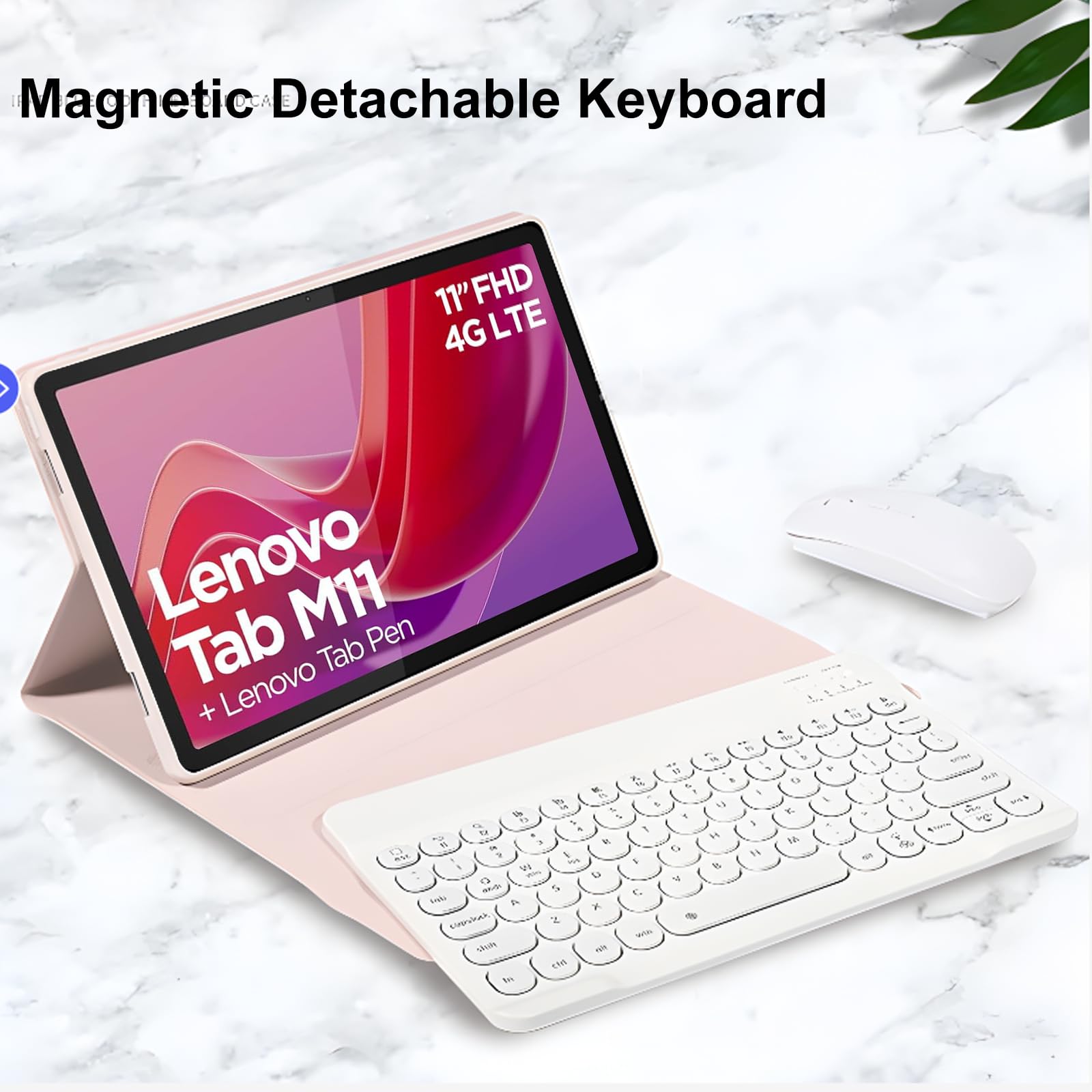 Toetsenbordhoes Voor Lenovo Tab M11 11 Inch, 7 Coolor Bluetooth-Toetsenbord Met Achtergrondverlichting En Touchpad, Zachte TPU-Achterkant, Bluetooth- Muis,Deep green