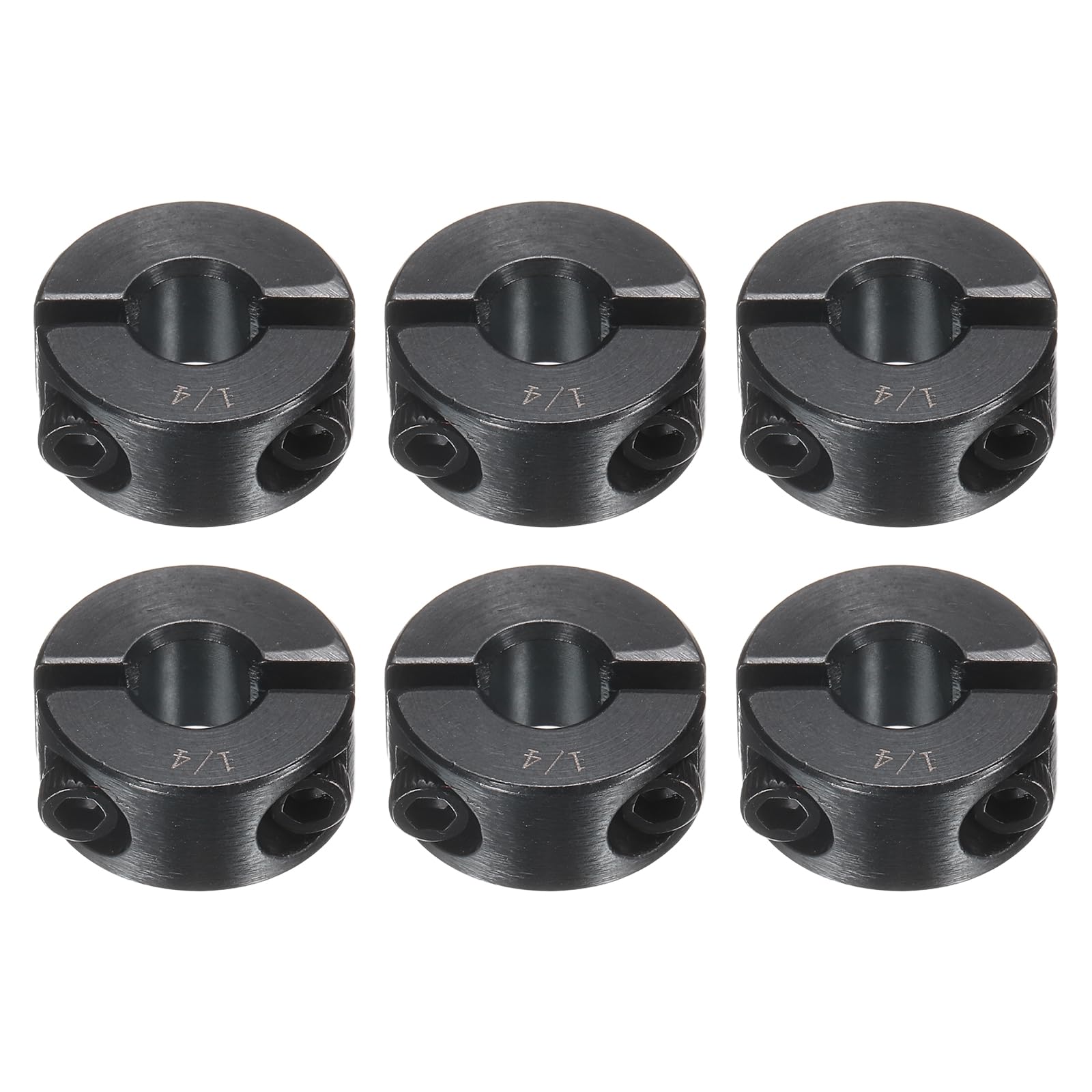 Collier de serrage double à axe fendu 6,35mm en acier 1045 bruni pour guidage et fixation de précision