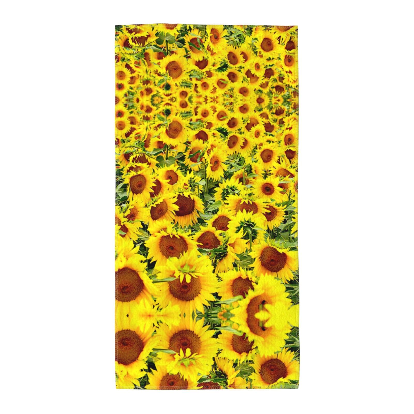 Sunflowers Printed Quick Dry Beach Towel For Camping Travel Vacation
