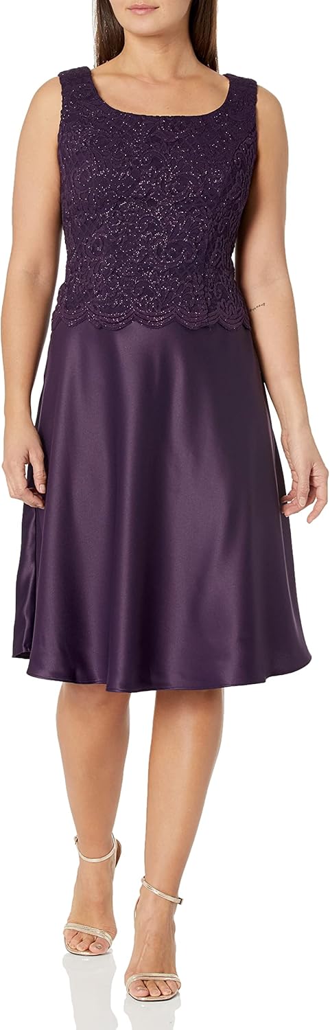 Alex Evenings Womens Tea Length Mock Dress with Sequin Jacket (Petite and Regular Sizes) - Image 4