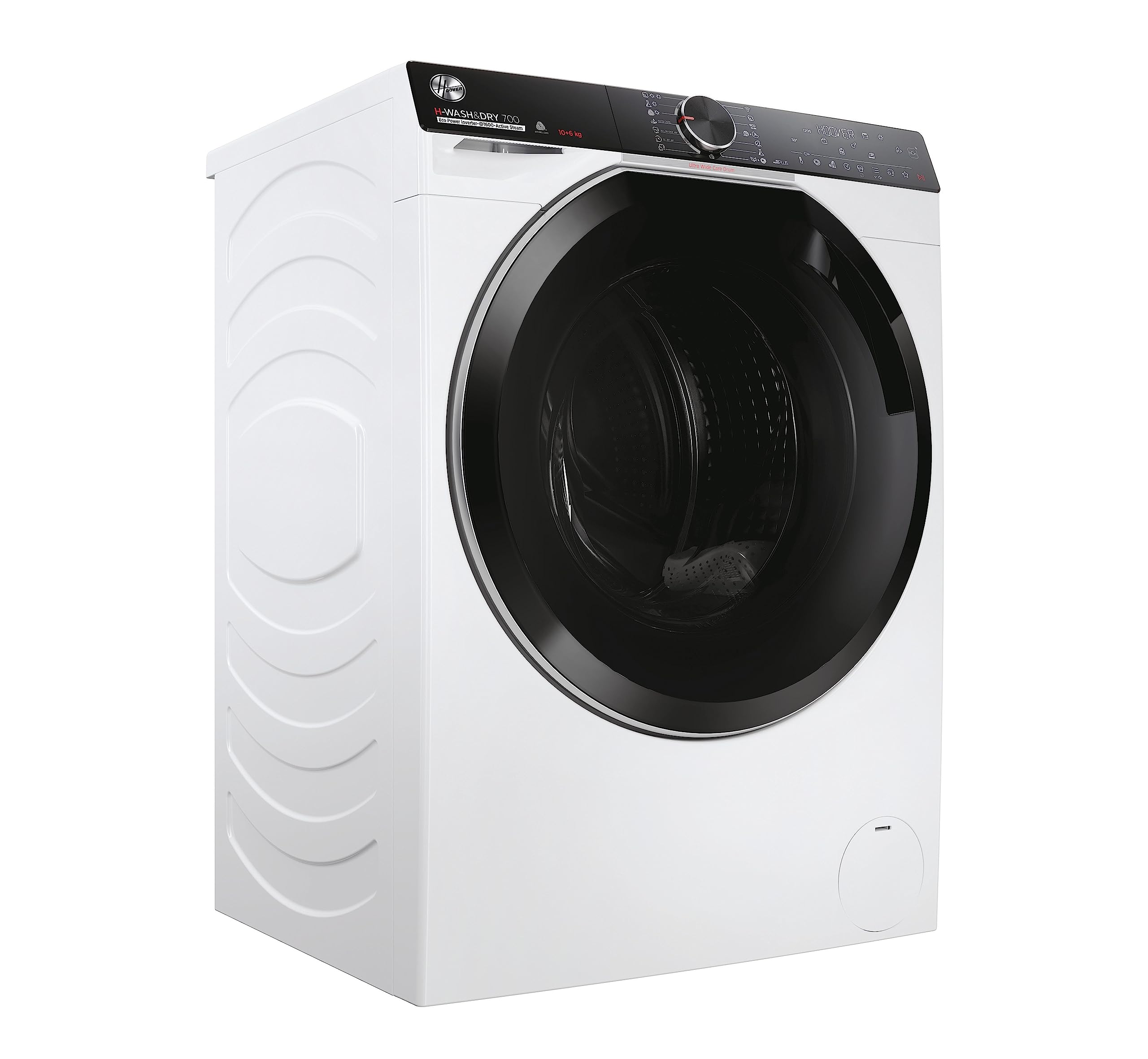 Hoover H-WASH&DRY 700 Lavasciuga 10+6 Kg, Libera Installazione, Carica Frontale, 60 x 53 x 85 cm, Classe A/D, 1600 Giri, Wi-Fi + BLE, Controllo Remoto, Auto e Steam Care Pro, Bianco - H7D 6106MBC-S