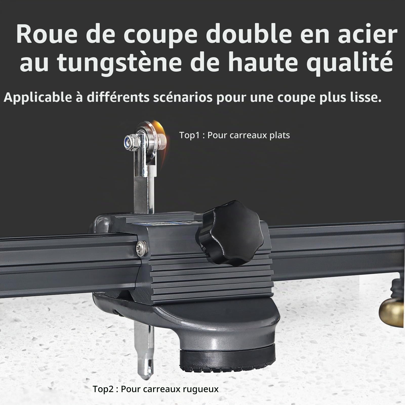 Coupe-Carreaux Manuel T 2000 mm, Précis Pour Grand Format Carrelage, Porcelaine Et Céramique. Lame Tungstène Haute Résistance, Coupe Lisse, Usage Ergonomique Professionnel