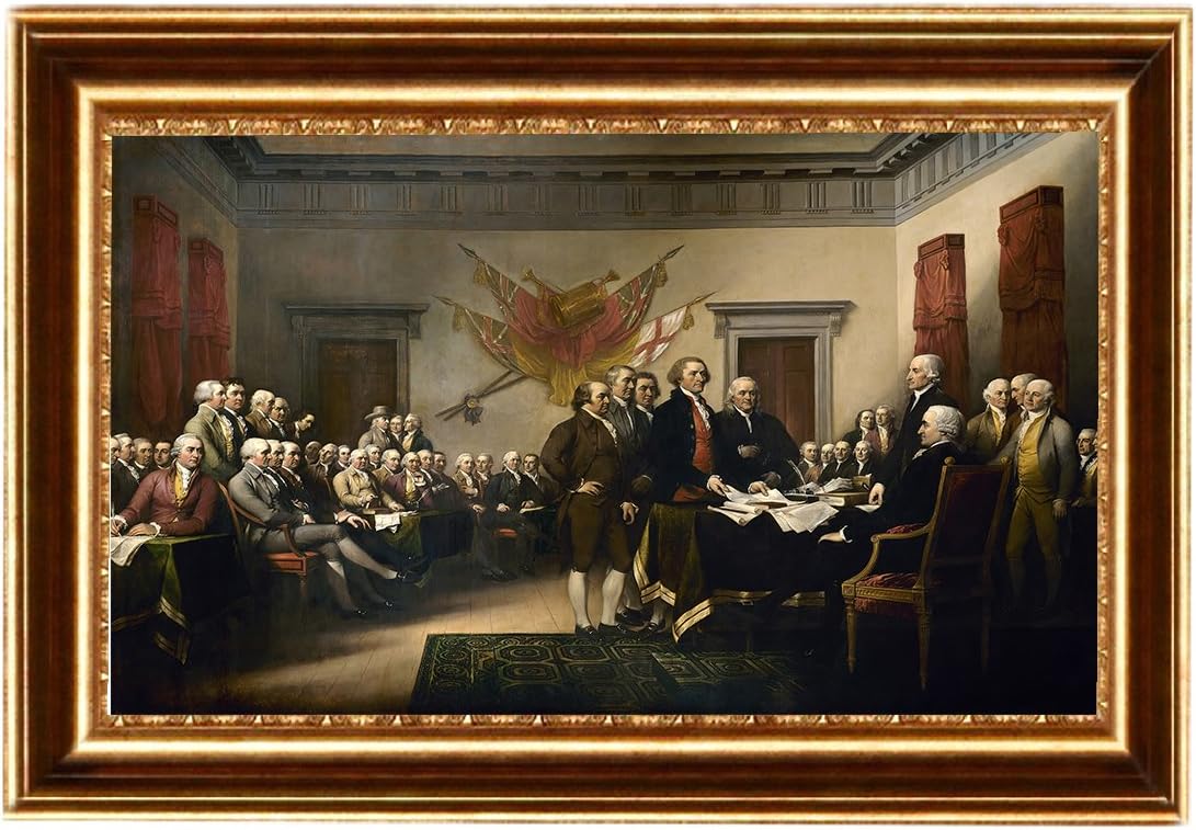 ELITEARTThe Declaration of Independence By John Trumbull Oil Painting Reproduction Giclee Wall Art Canvas Prints-Framed :21"x 29"