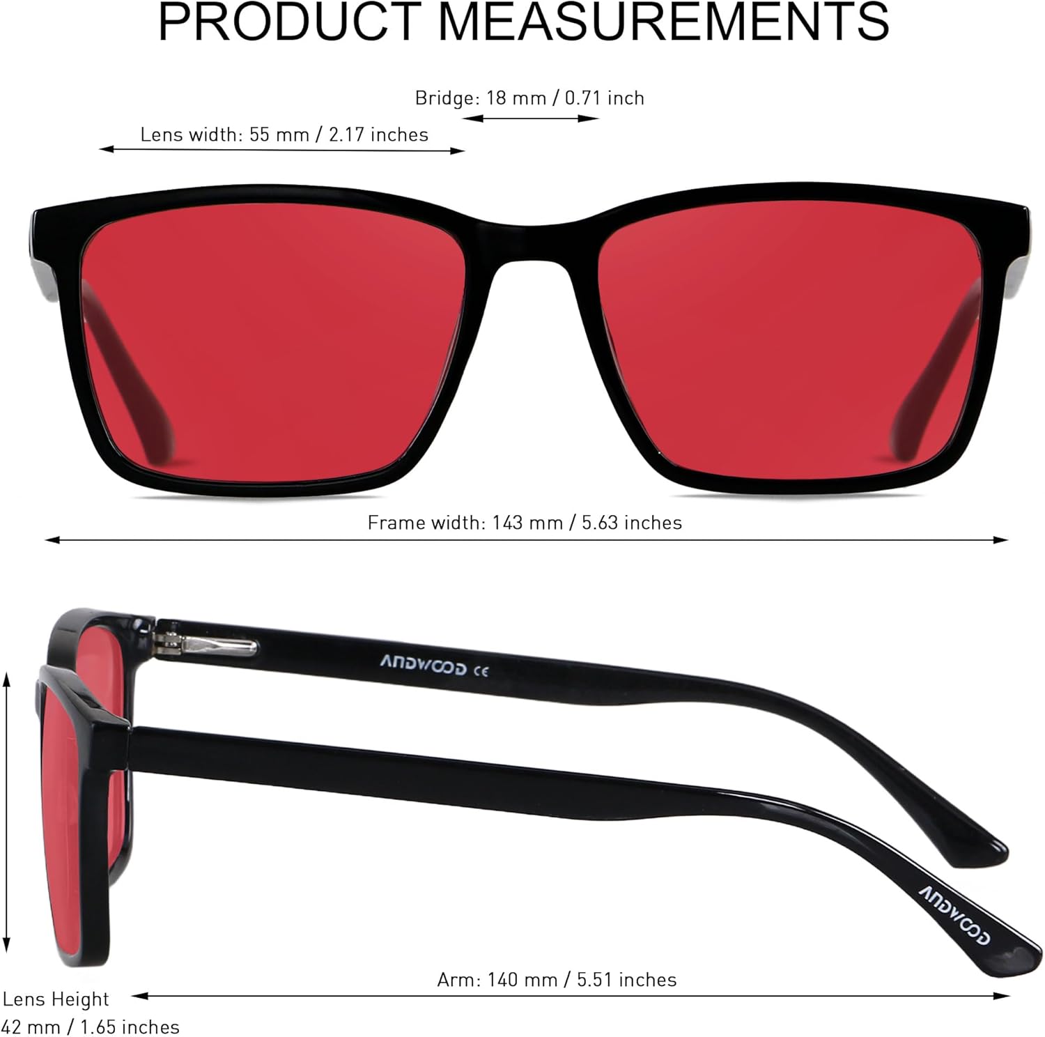 ANDWOOD Blue Light Blocking Glasses Men Women Computer Filter Large Frame Bluelight Blocker Anti Blue Ray Lightweight AR002 - Image 4