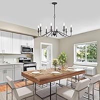 Vista 4 de Doraimi Lighting Candelabros industriales rústicos de hierro de 8 luces, accesorios de iluminación con acabado de bronce aceitado, candelabros