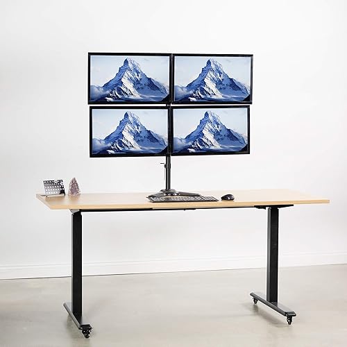 Miniatura 9 de VIVO Soporte de escritorio para monitor de computadora VESA de aluminio con movimiento completo, compatible con pantallas de 17 a 32 pulgadas,