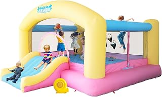 Large Bounce House for Big Kids 3-12, 14.8 x 14.5 FT Inflatable Bouncy Castle, Jumper, Slide, Basketball Hoop, Throw Ball Game, Ball Pits, Blower Included