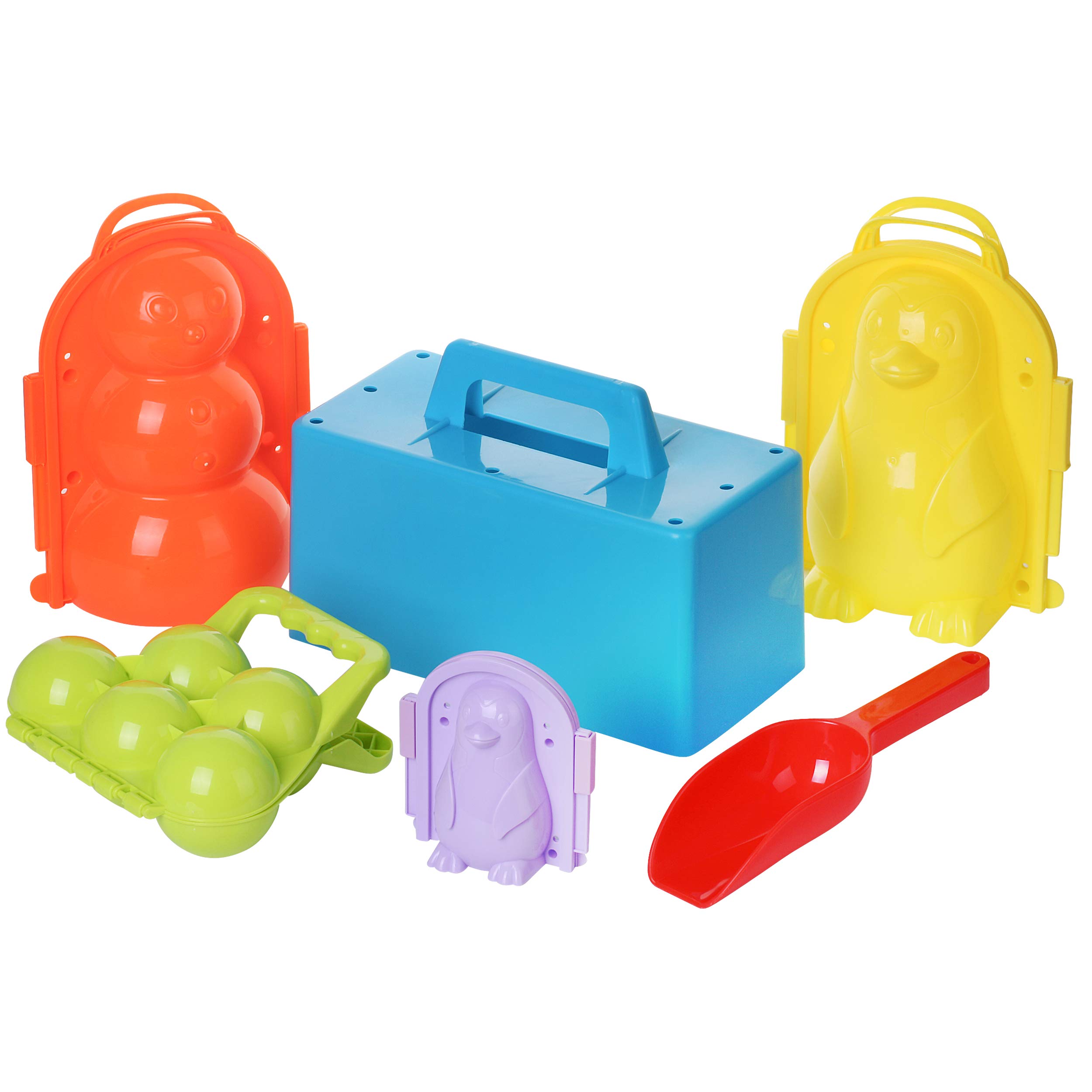 6 Pcs Snowball Maker Tools, Snowman Kit, Penguin and Snow Brick Maker, Fun Winter Outdoor Snow Ball Mold Toys for Kids