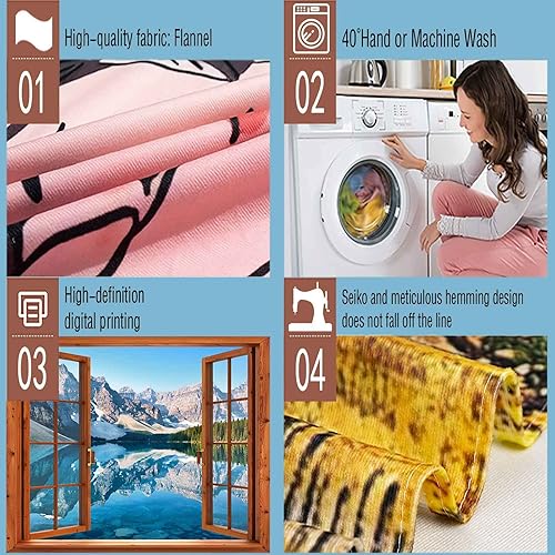 Miniatura 4 de Aidatain Tapiz de ventana de montaña, lago, bosque, escena, paisaje natural, para colgar en la pared, tapices grandes de franela de 80 x 60