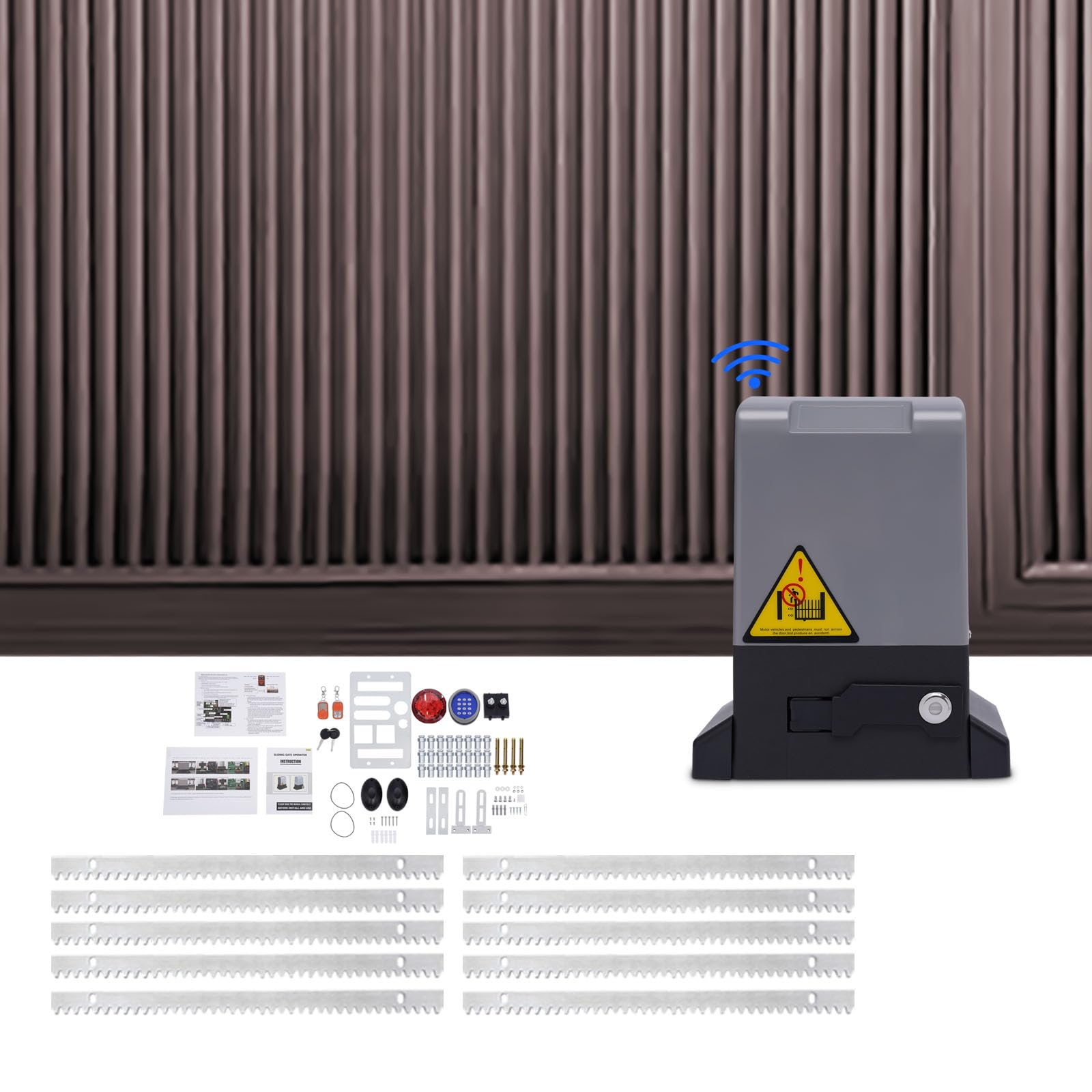 Actionneur de portail coulissant électrique, capacité de charge 800 kg, avec télécommande et fonction de fermeture automatique, convient pour jardins, maisons et espaces commerciaux