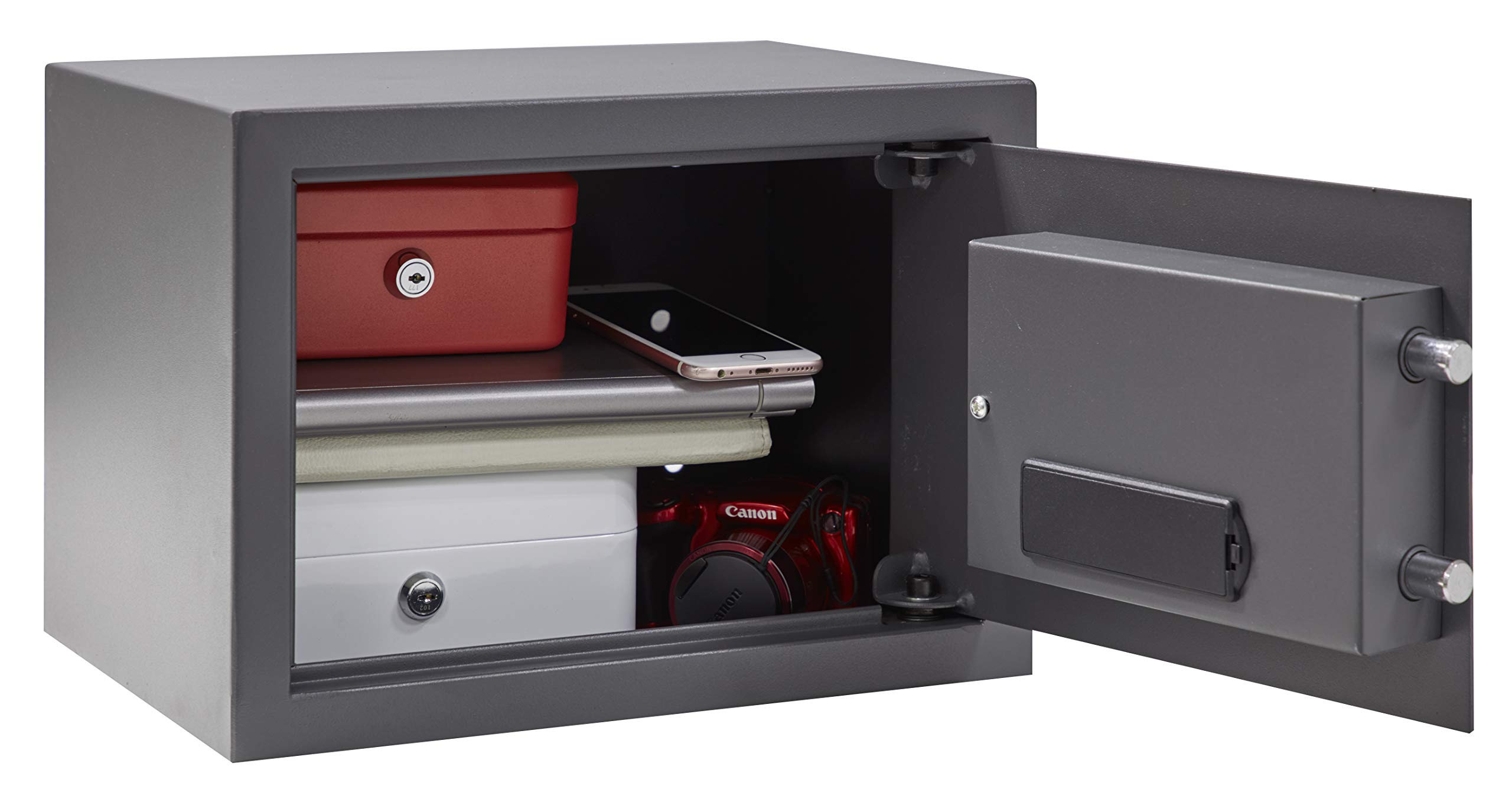 Arregui Premier 16501-S2 sejf meblowy z zamkiem elektronicznym, mocowanie ścienne i podłogowe, 3 mm grubości, 25 x 35 x 25 cm, 16 l, czarny
