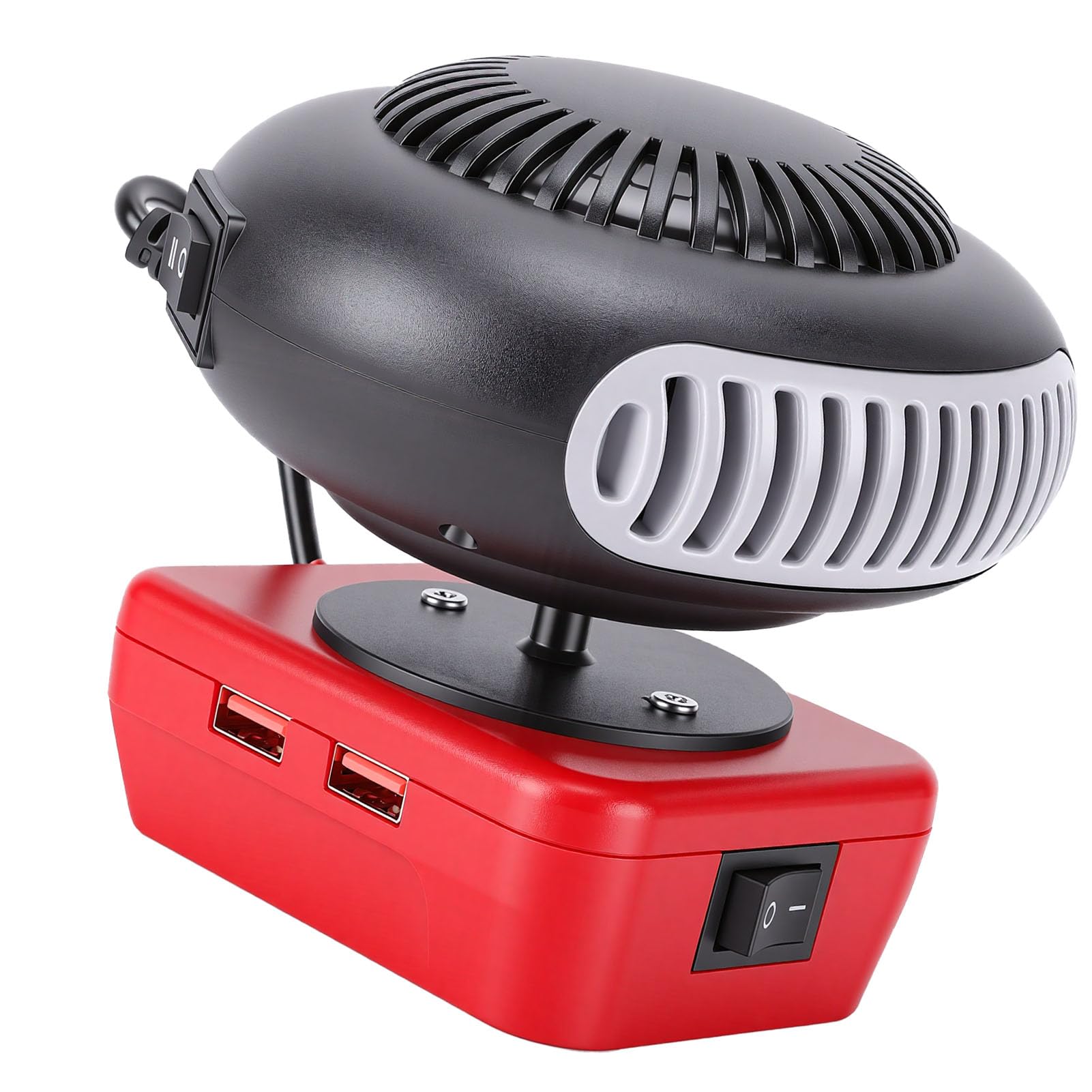 Chauffage sans fil portable rotatif à 360° avec 2 sorties USB, pour camping, voiture, intérieur