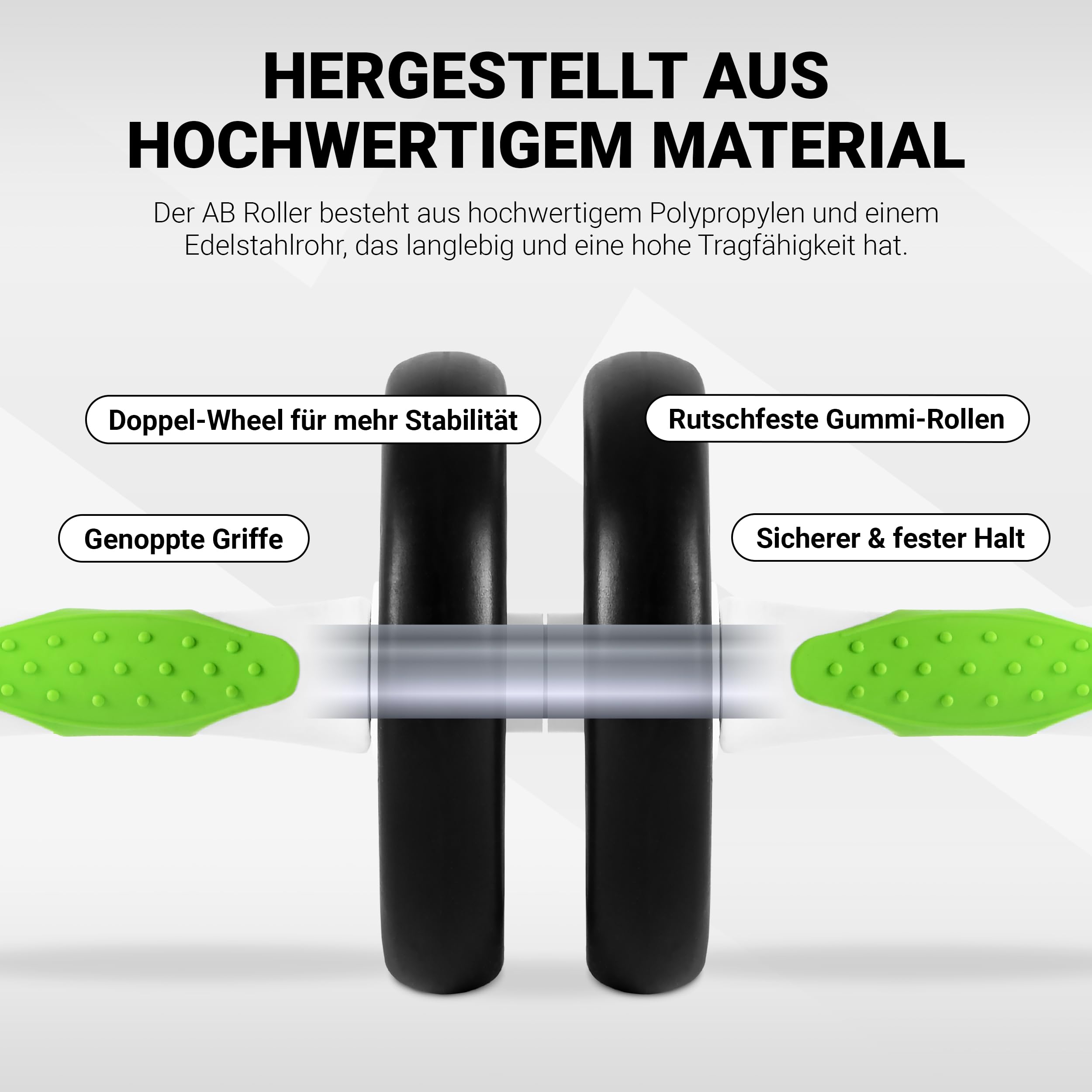 MSPORTS Bauchtrainer AB Roller Premium I Bauchtrainer mit Knieauflage I Bauchroller mit Komfortgriffen I Bauchmuskeltrainer I AB Wheel Muskeltrainer