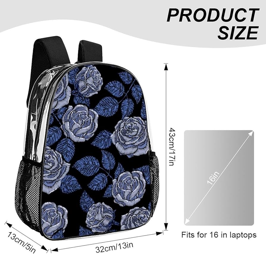 サック 花柄 大（クリアー）