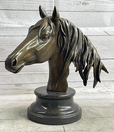 Miguel Lopez Magnificent Bronze Horse Head Statue A Testament to Artistic Brilliance Decorative Figurine by Finery Bronze