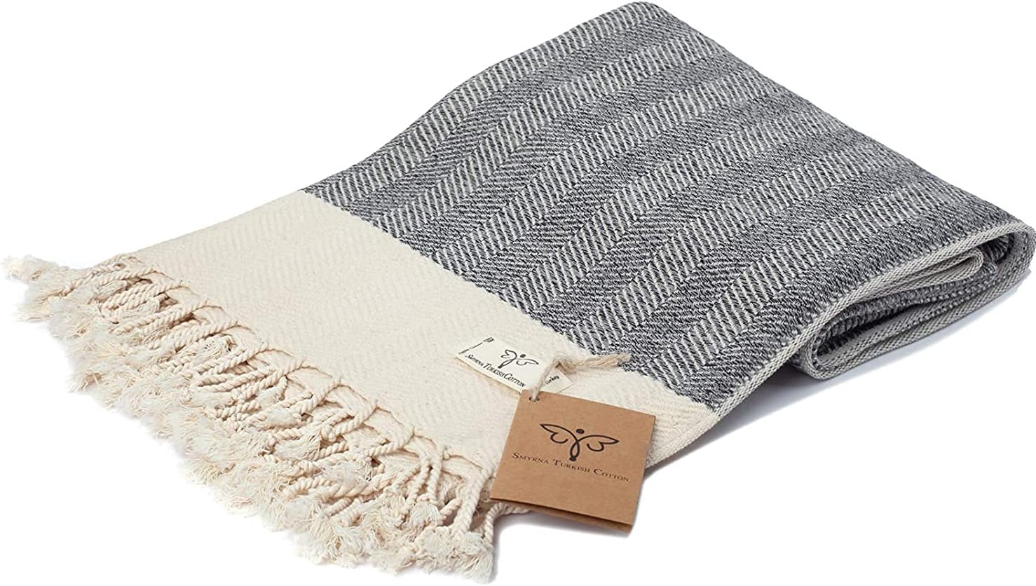 Smyrna Herringbone Series Turkish Table Runner | 100% Cotton, 15 x 72 Inches | Vintage Farmhouse Style Table Runners for Home Dining Table Decor and Bohemian Wedding Decorations (Gray, 15x72) : Home & Kitchen