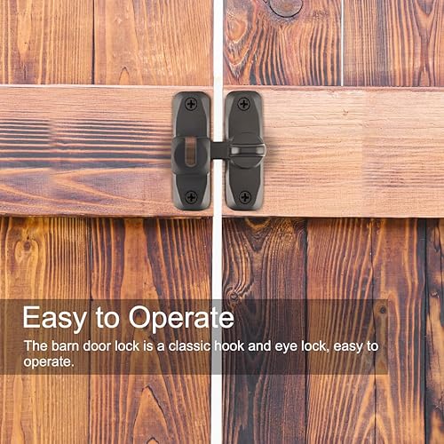 Miniatura 5 de Cerradura de puerta de granero 2 en 1, pestillos de puerta corrediza de granero de 90180 grados, pestillo de puerta para puerta de granero, puerta