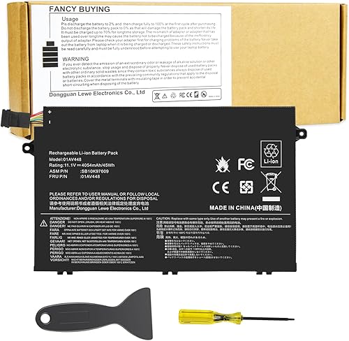 Fancy Buying 01AV445 01AV448 L17L3P51 Batería para Lenovo ThinkPad E480 E490 E485 E495 E580 E585 E590 E595 E14 E15 Series SB10K97606 SB10K977 608 0