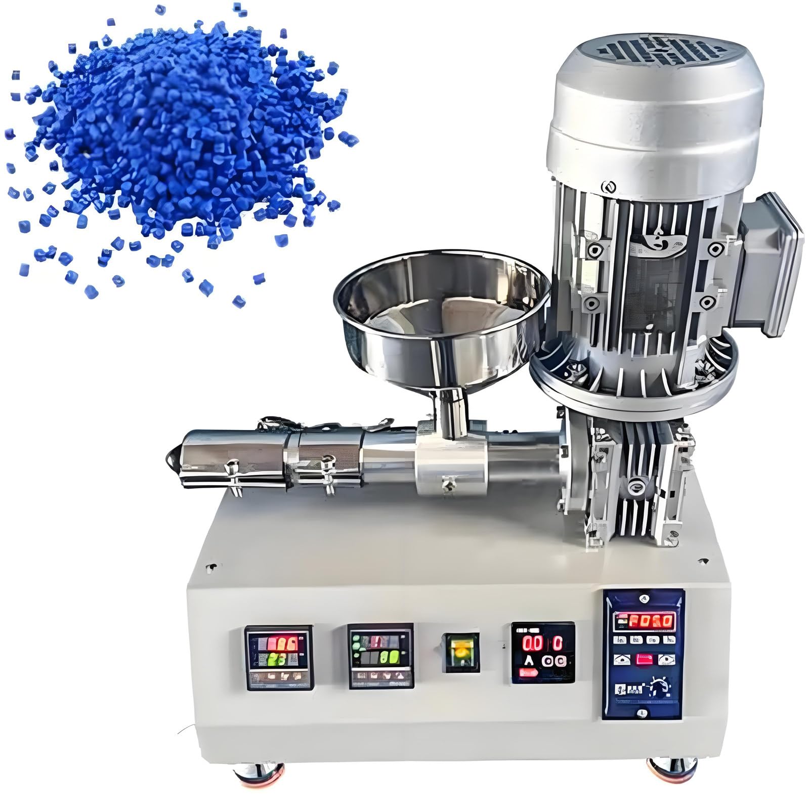 WYBYYDS Micro Extruder for Laboratory Use 1000W Benchtop Small Screw Extruder, 0-350℃ PID Heating, DIY Filament Maker Machine for 1.75mm/3.0mm Plastic Polymer Extrusion