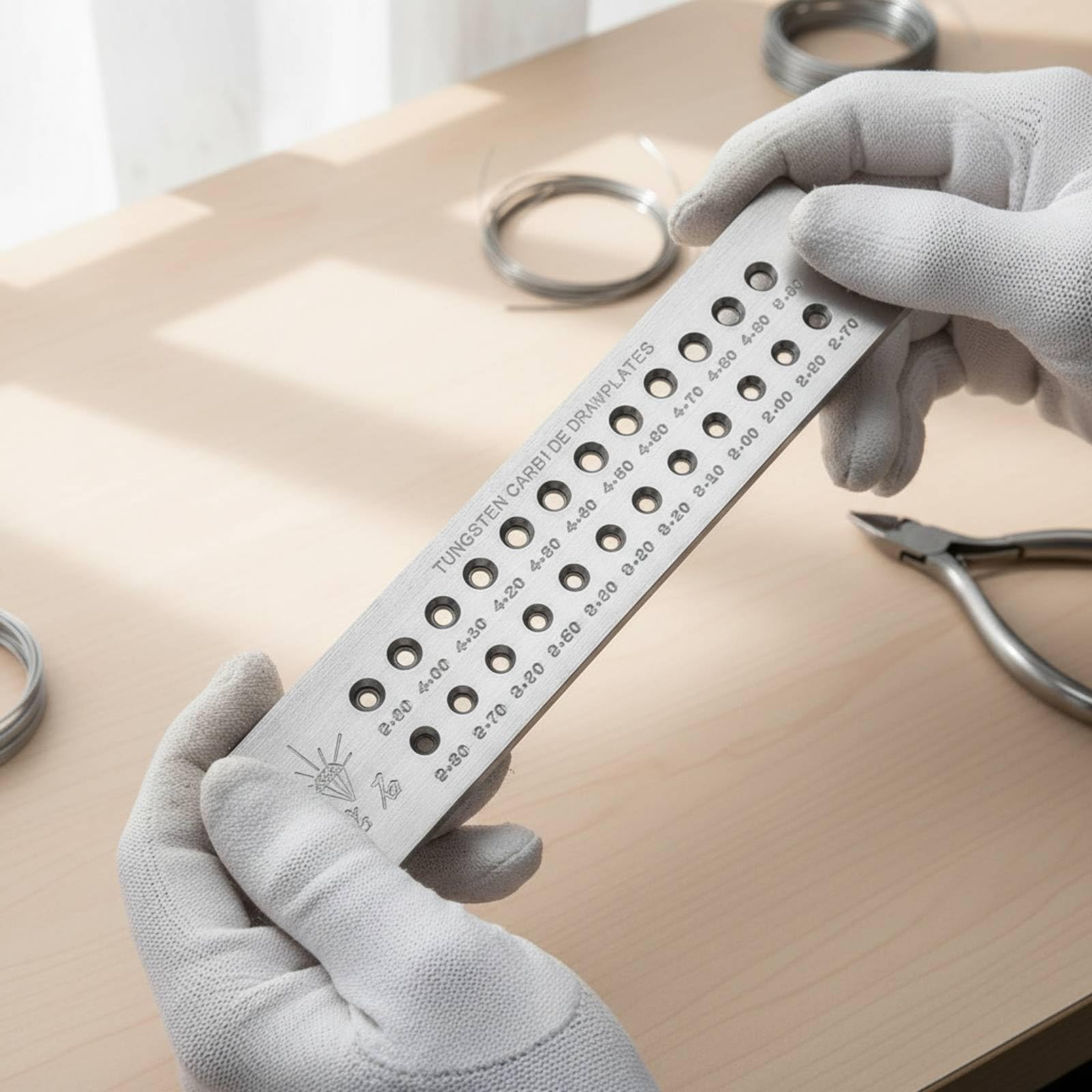 Piastra di Trafilatura Robusta Utensile | Resistente All'usura, Professionale, Piastra di Trafilatura con, per Laboratorio, Orafi, 7.1-9.0