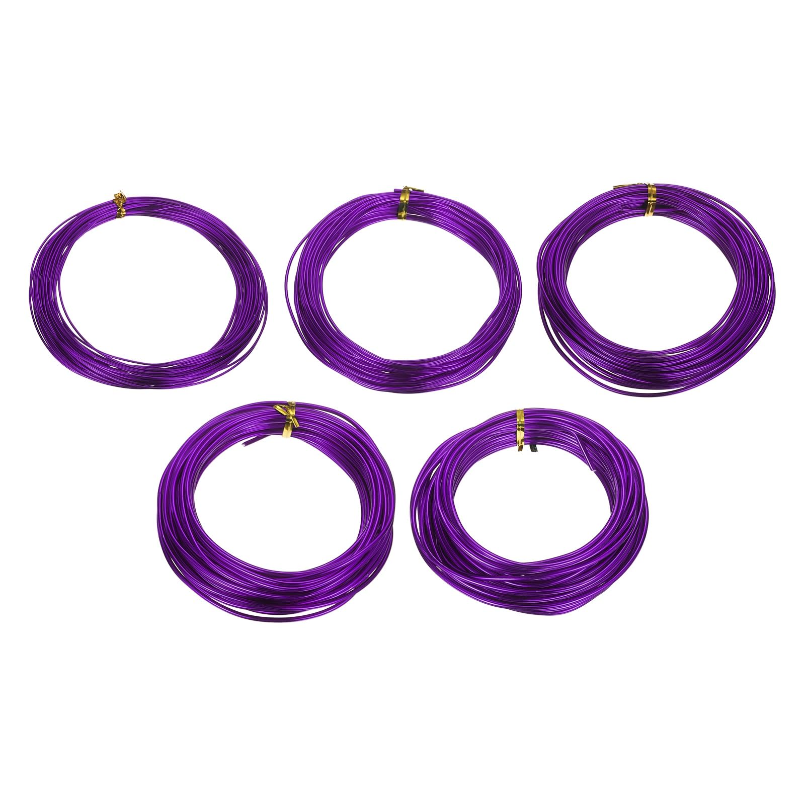 sourcing map 5 Roll Bonsai Wire 1/1.5/2/2.5/3mm Each Roll 32.8ft (10m) Anodized Aluminum Bonsai Wire for Gardening Tree Branch Fixing DIY Crafting, Purple