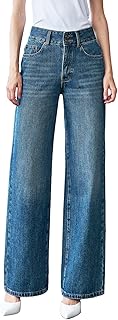 Sponsored Ad - UPNET Women’s High Waisted Baggy Jeans – Stretchy Wide Leg Tummy Control Straight Leg Denim Pants Trendy Je...
