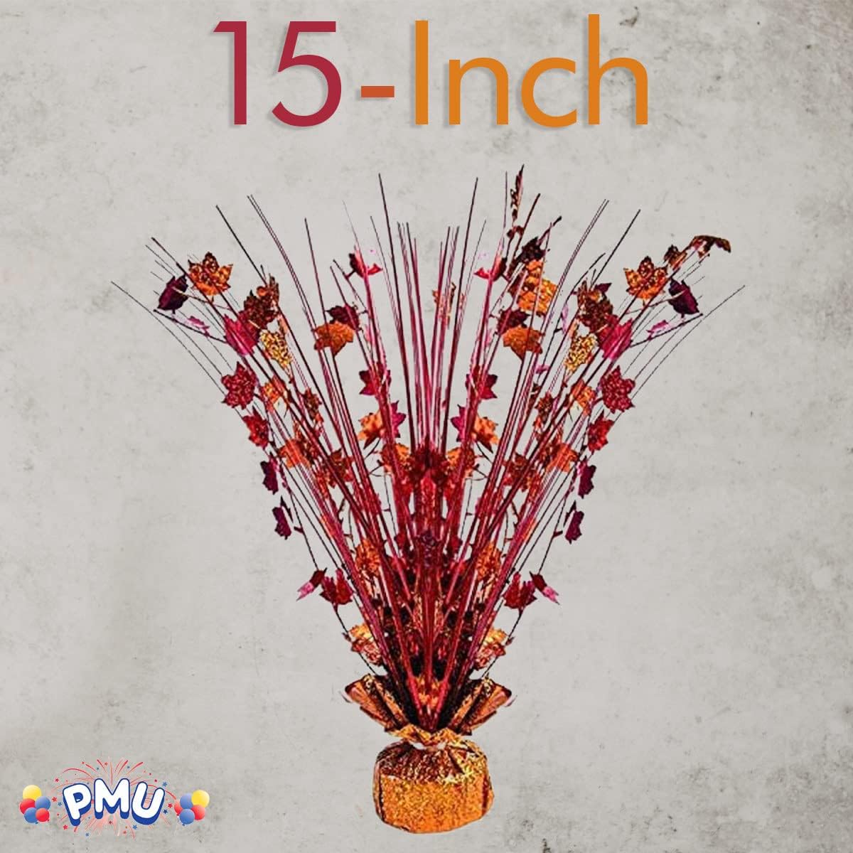 PMU Thanksgiving Bursting Party Decoration for Autumn Harvest Seasonal Event, Fall Maple Leaves Table Centerpiece Metallic Foil Spray Centerpieces 15in