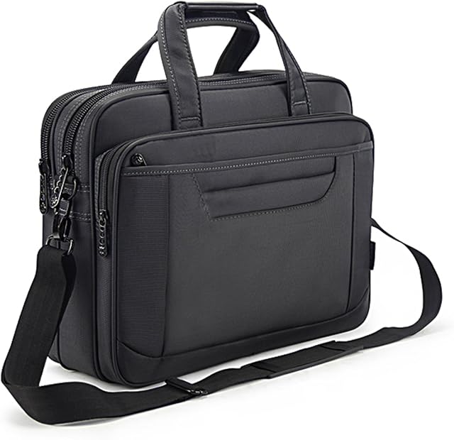 Briefcase Bag 15.6 Inch Laptop Messenger Bag Business Office Bag for Men Women, Waterproof Stylish Nylon Multi-Functional Shoulder Bag fit for Computer Notebook MacBook Hp Dell Lenovo Asus Apple