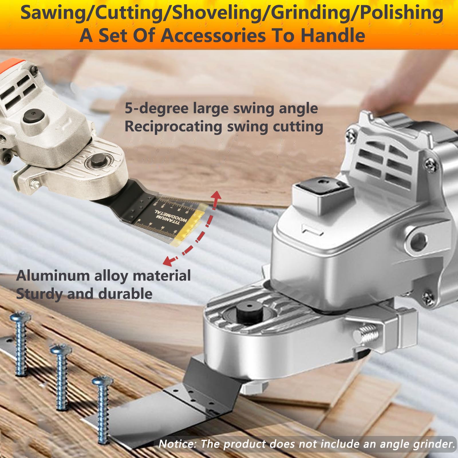Adaptador de herramienta oscilante para amoladora angular, kit de múltiples herramientas oscilantes con multiherramienta eléctrica de 20 piezas para cortar clavos de madera, yeso, quitar