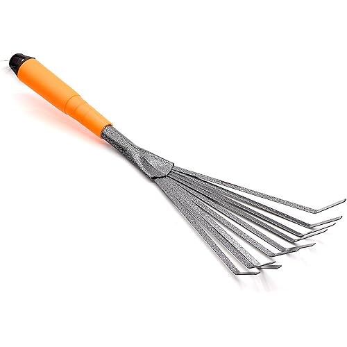 Finder Steel 9 feet Hand Fan Leaf Rake Garden Tool