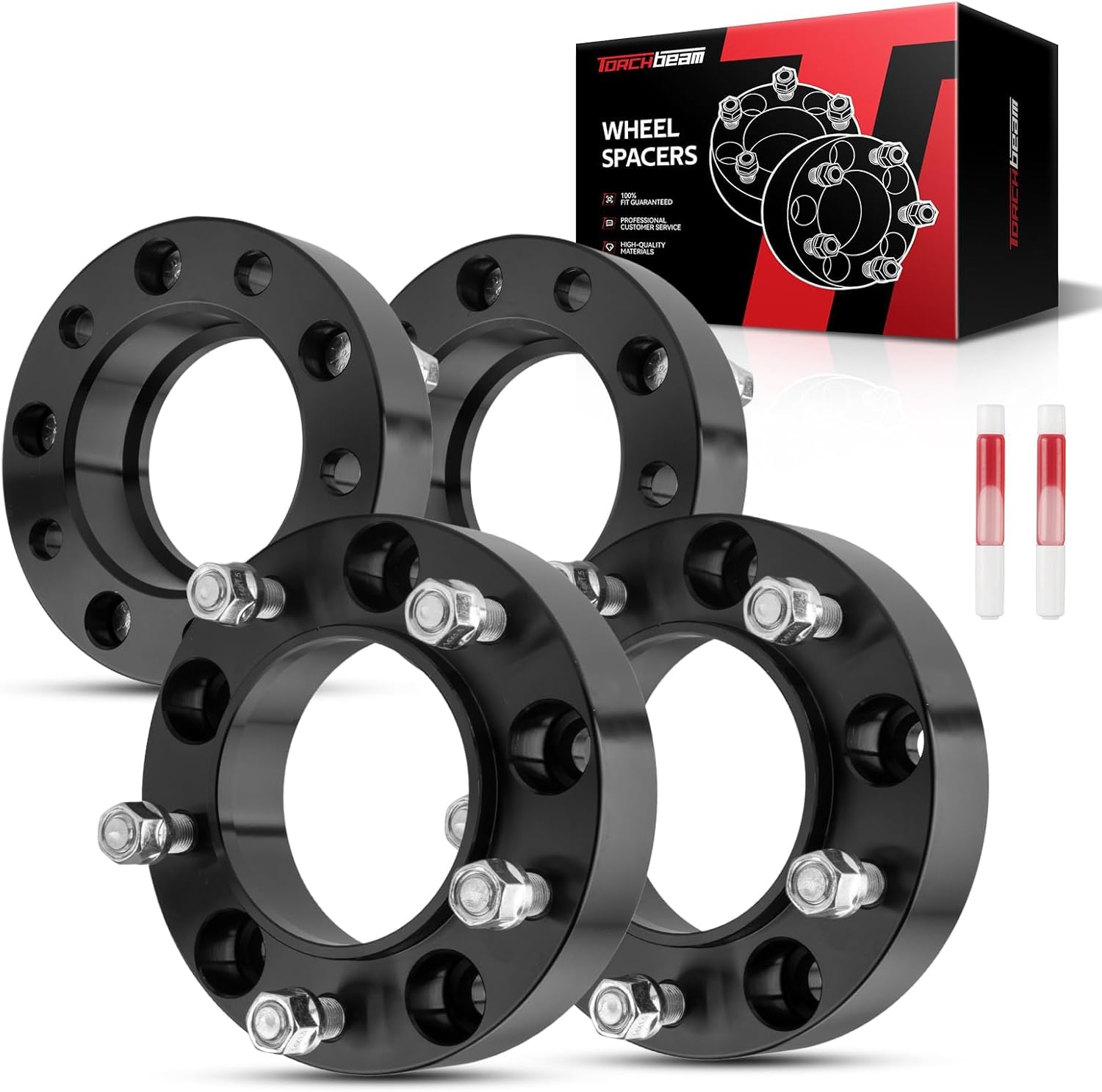 Torchbeam 5x150 Hub Centric Wheel Spacers 1.5 inch with M14x1.5 Thread Pitch, 110mm Hub Bore, 4pcs Adapters for Tundra, Sequoia, Land Cruiser, LX470, LX570