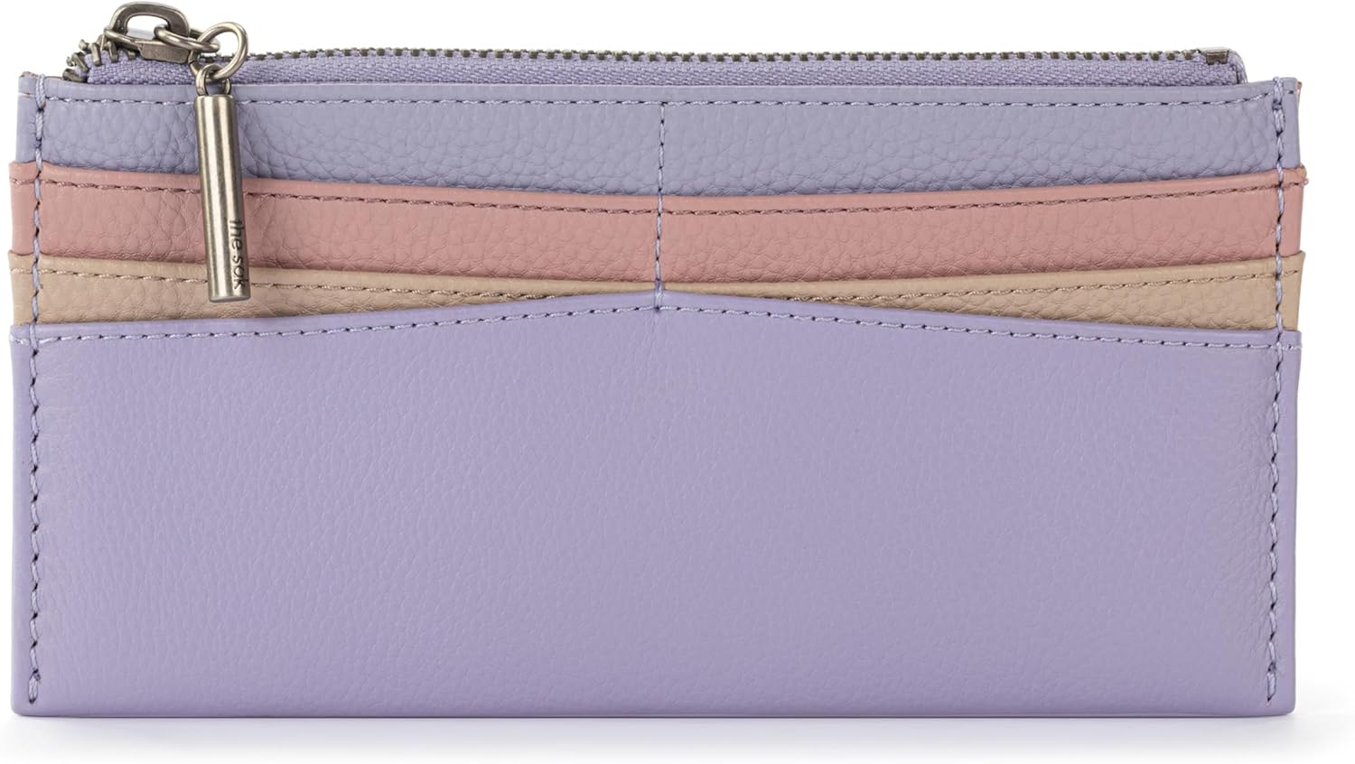 The Sak Neva Large Card Wallet - Slim Leather Wallet for Women - Card Holder With 6 Credit Card Slots & Zipper Closure