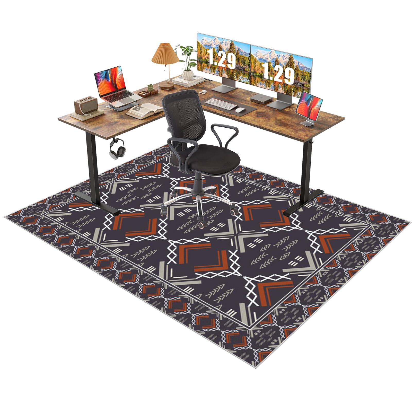 Office Chair Mat for Carpet Floor 170 x 190 cm Carpet Protector Chair Mat for Home and Office, Non Slip Desk Chair Mat, Gaming Rug, Hard Floor Protector Mat for Rolling Chair, Anti-Scratch Anti-Slip