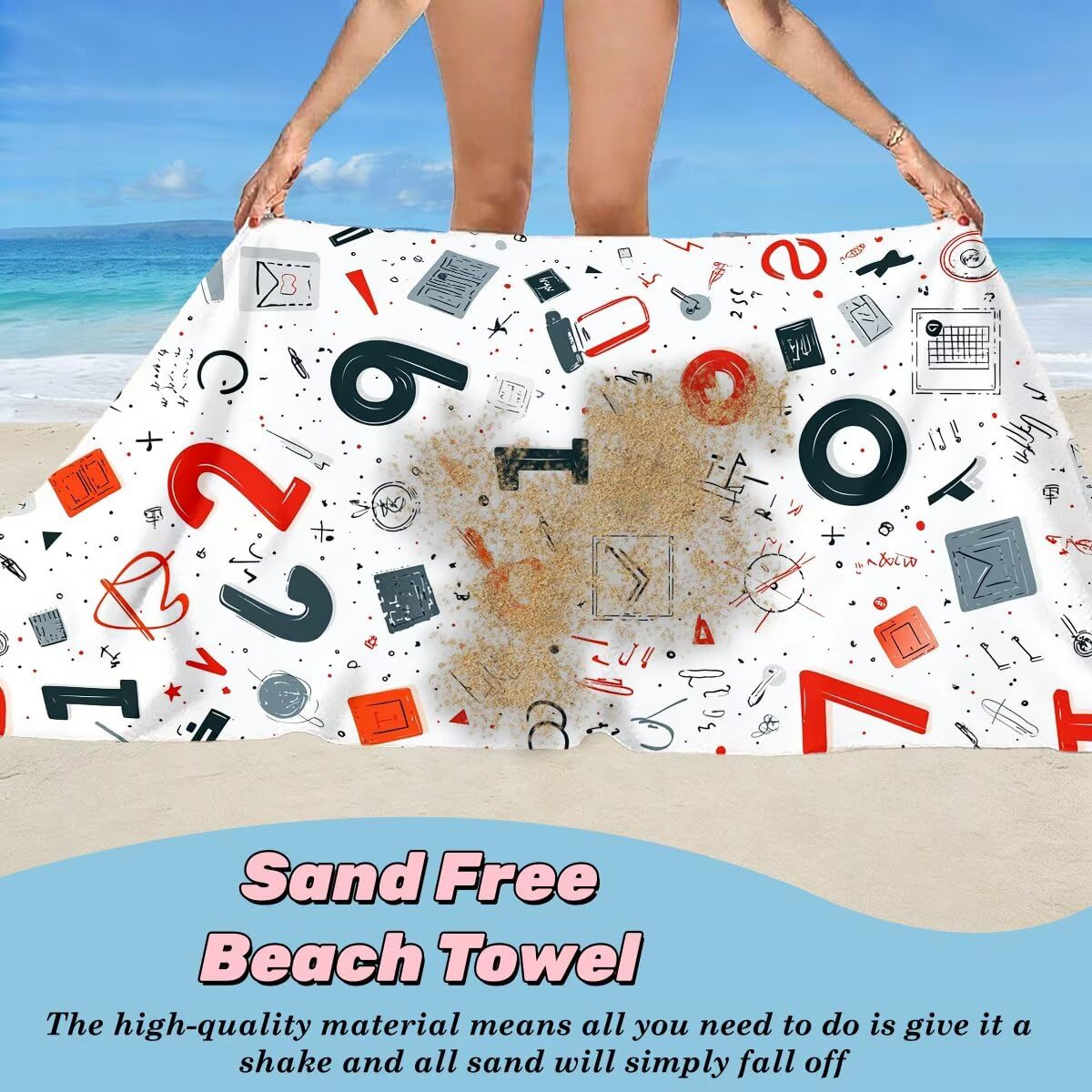 Serviette de Plage Microfibre, Lot de 2 Serviette de Bain Grande Taille 90x180 cm, Séchage Rapide Drap de Bain Géométrie, Anti Sable Serviettes de Plage, Serviettes Microfibre Sport pour Travel -4036
