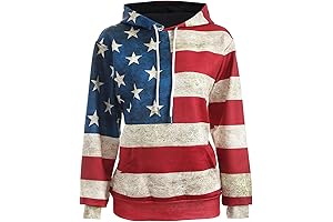 American Flag Print Unisex Patriotic Long Sleeve Shirt