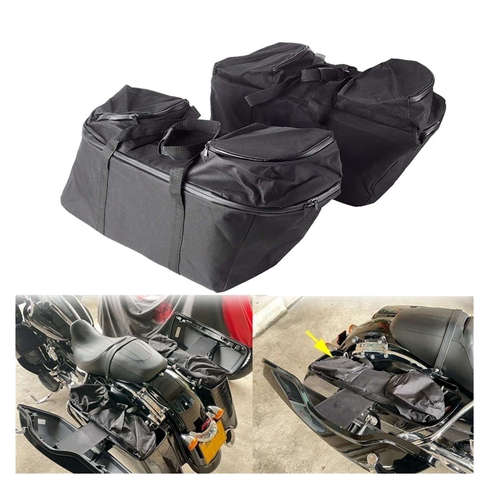 Baúl Almacenamiento Motocicleta Bolsa con Forro para Equipaje De Motocicleta, Alforja Interior para Electra Glide FLHT para Road Glide FLTR King FLHR Tour Glide FLTC
