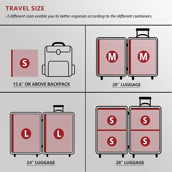 Travel Vacuum Bags for Clothing with Rechargeable Electric Pump, Compression Packing Cubes Organizer Storage for Luggage Suitcase, Space Saver Seal Bags for Vacation Cruise, 18 Combo