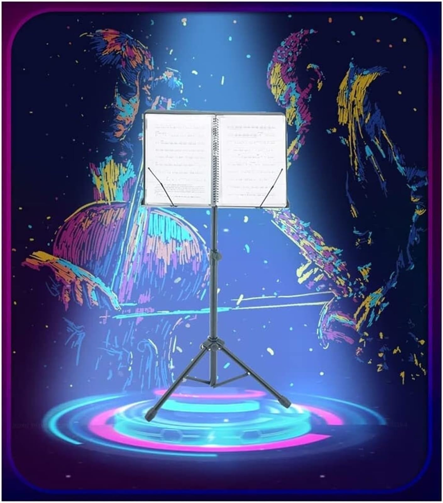 Pupitre Musique Professionnelle Support De Musique Réglable en Hauteur Pupitres De Musique Portables Guitare Violoniste Partitions Livres Supports Pupitre Partition Portable(Yellow)