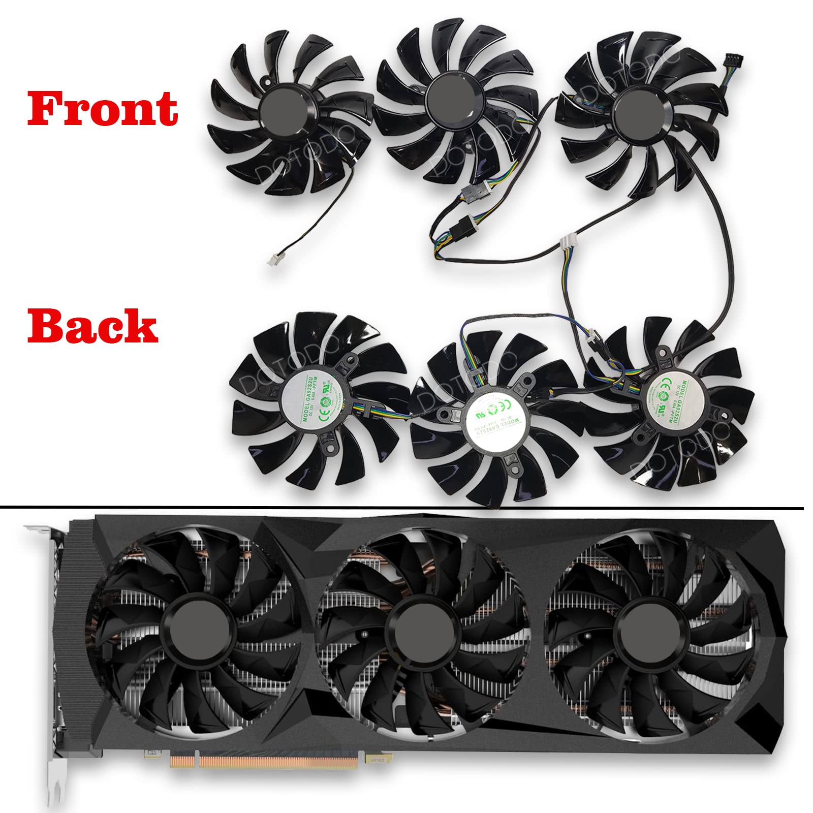 87 mm GA92S2U DC12V 0.46A 4PIN Tarjeta gráfica Ventilador para ZOTAC GeForce RTX 2080 RTX 2080 Ti AMP Edition Ventilador (Fan-ABC)
