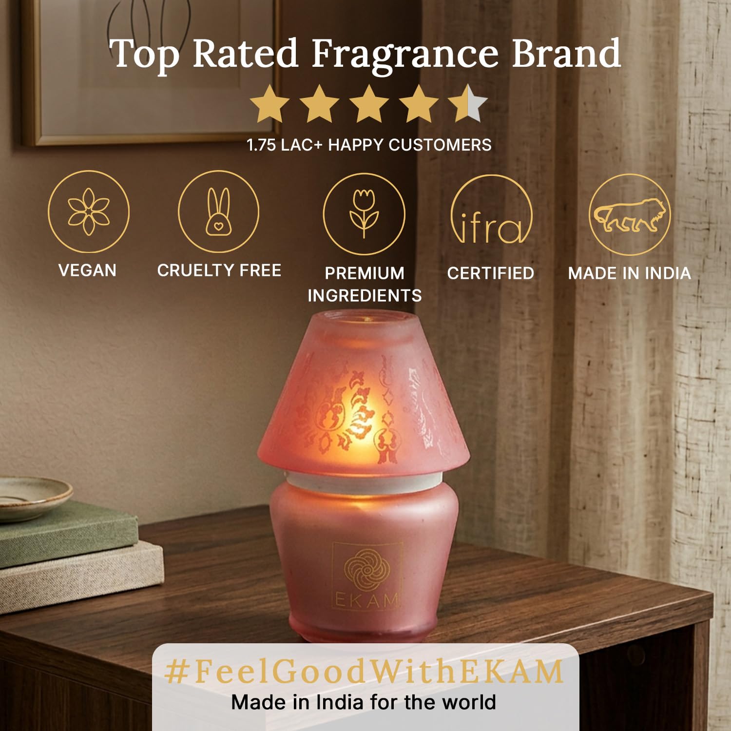 EKAM Rose Luxury Candle - 22 Hour Burn, FREE SHIPPING -9